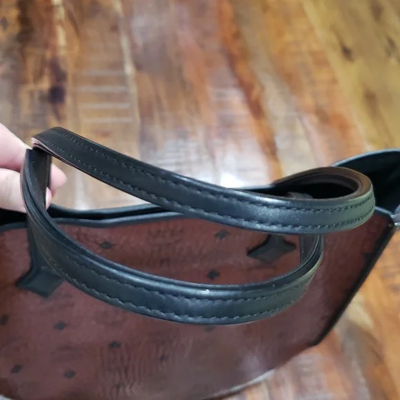 MCM Metallic Red Tote Bag And Mini with Luxurious Leather Finish